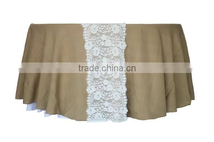 Wholesale lace wedding table runner for burlap tablecloth