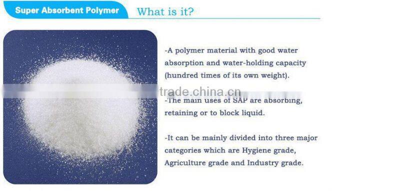 BLD brand high absorben SAP (super absorbent poltmer) from China