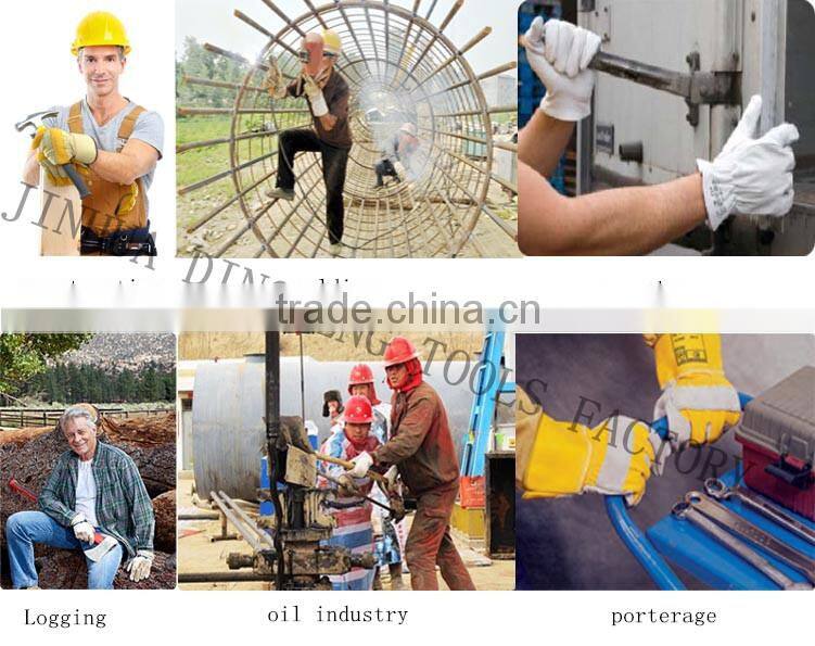 low price 10.5 inches reinforced palm cow split thin work gloves