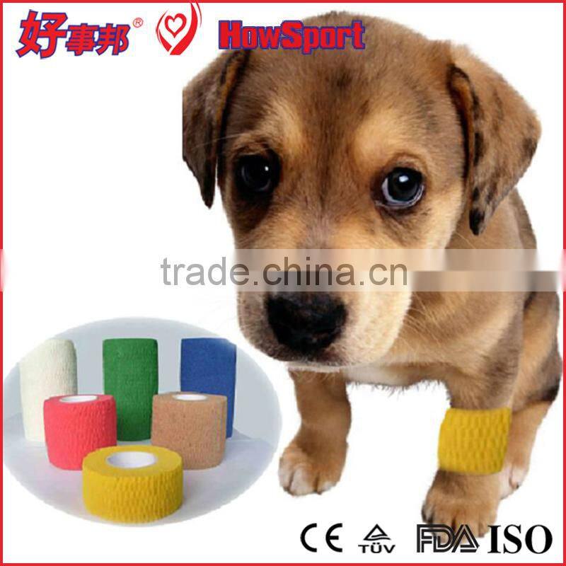 Vet Adhesive Nonwoven Colored Elastic Compression Cohesive Bandage