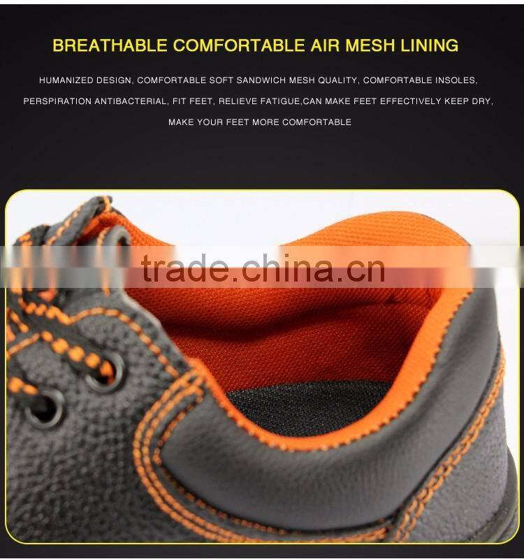 Waterproof black leather oil and acid resistant industrial safety shoes slip resistant safety footwear