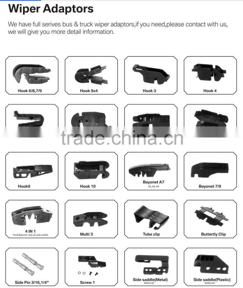 JM-801 OEM Quality Universal Spoiler Bosch Type Wiper Blade with Stainless Steel Backing for Renault