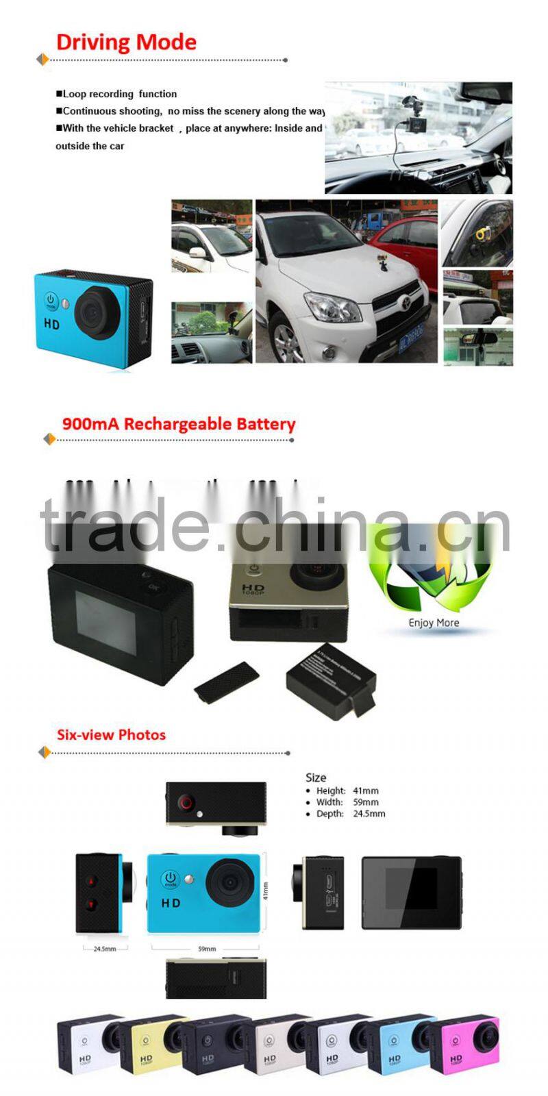 HD 720P Action Camera