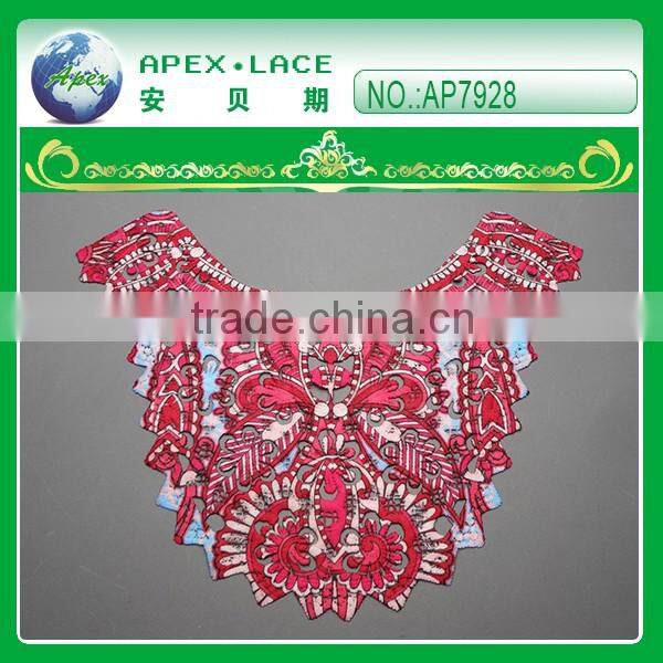Multi color printed embroidery neck lace AP7929