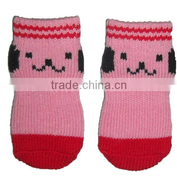 Adorable dog knitting socks / scratch prevention pet sock anti-slip stocking