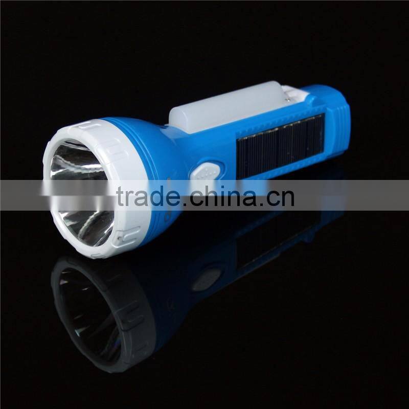 New Solar Led Torch Flashlight Electronic Factory Selling Plastic Flashlight