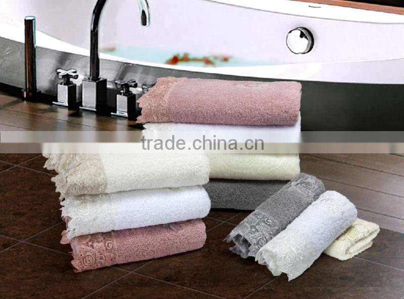 towels set with lace and embroidery