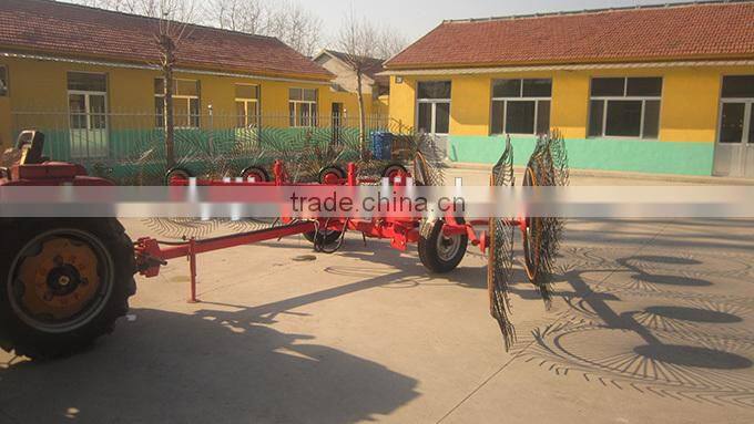 High performance 3 point hitch finger wheel hay rake for ranch using