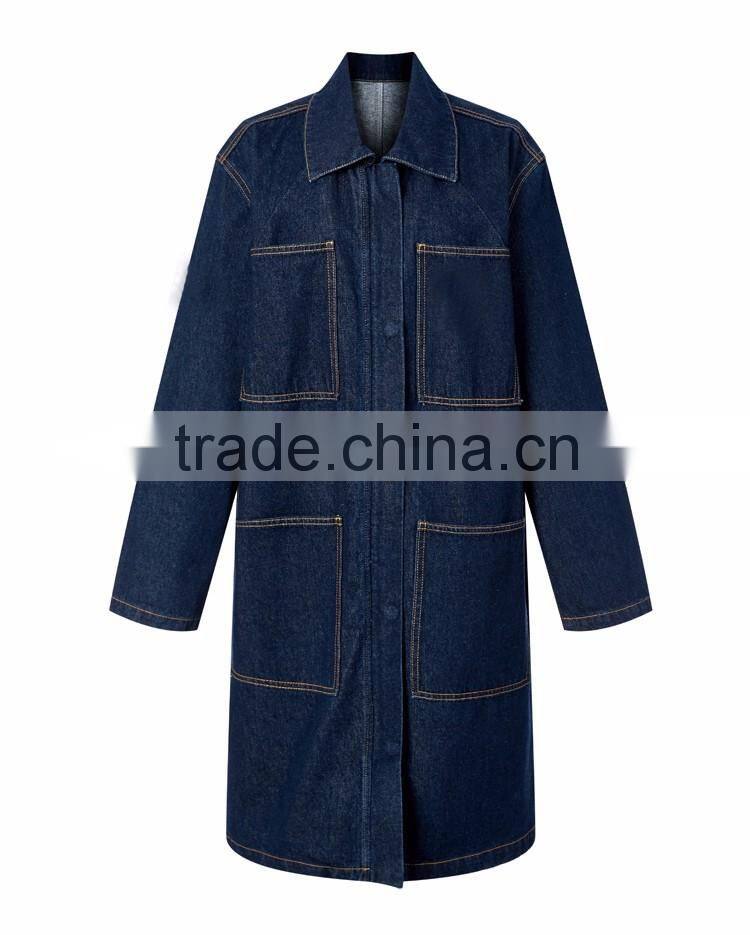 wholesales top girls top design women vintage denim skinny ladies blouse long jeans jacket