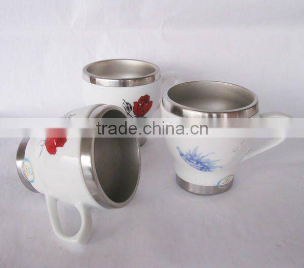 Chinease traditional pattern ceramic car mug