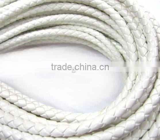 OEM welcome popular round braid PU/genuine leather cords for jewelry making