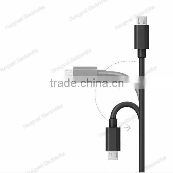 For android mobile phone USB 2.0 type A to Micro USB type B male to male power charging data cable