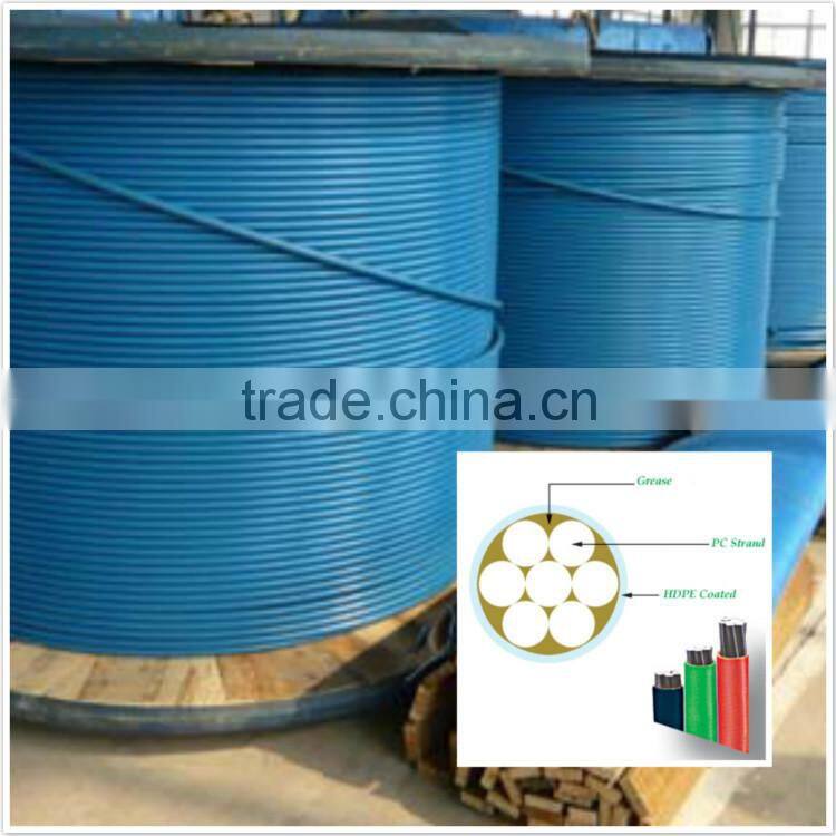 PE Extruded Unbonded Steel Strand China Manufacture Supplier