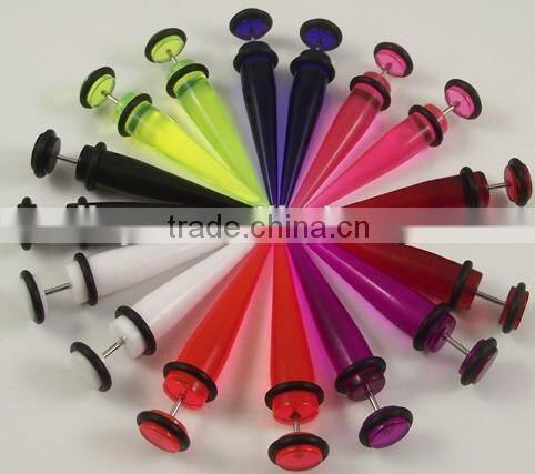 Body Jewelry Acrylic Fake Tapers with Crystal