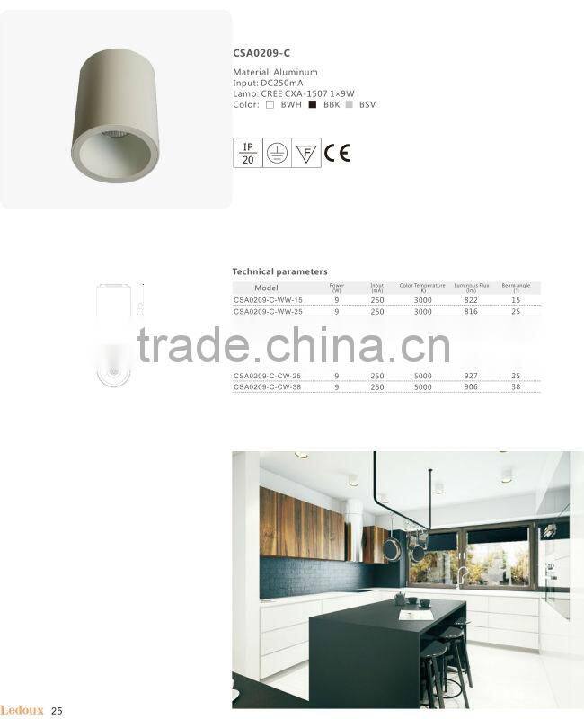 hidden adjustable cob surface mounted light