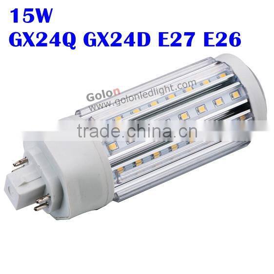 15W GX24Q 4 pins LED PL Lamp 3 years warranty led replacements of 32W CFL