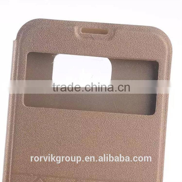 For samsung galaxy S6 window view PU leather case