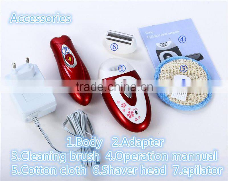 Rechargeable lady hair removal 3 in 1 multifunction epilator and shaver for lady