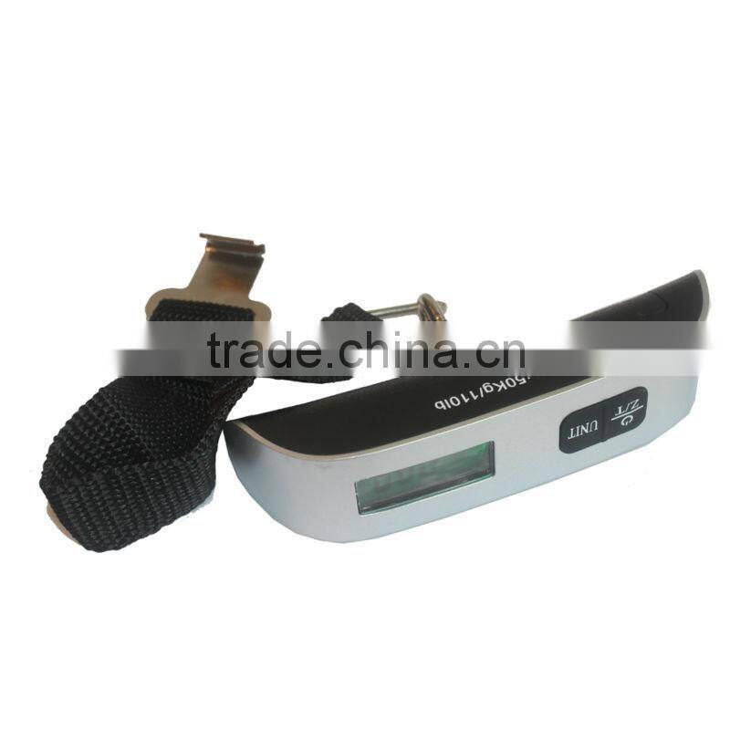 50kg Electronic Travel Weighing scale for suitcase,shopping,gift sale&family use with black strap&LCD display