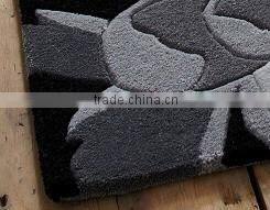 Black/white flower motif fashion floor rug for living room