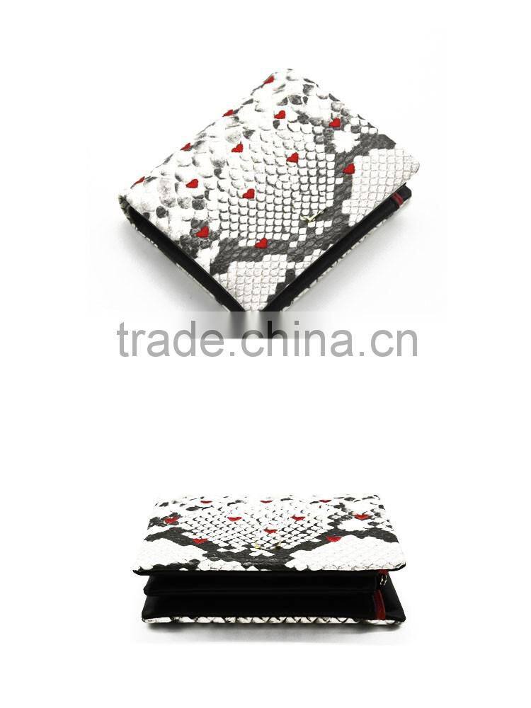 Fashion with animal snake skin pattern pu leather wallet for women