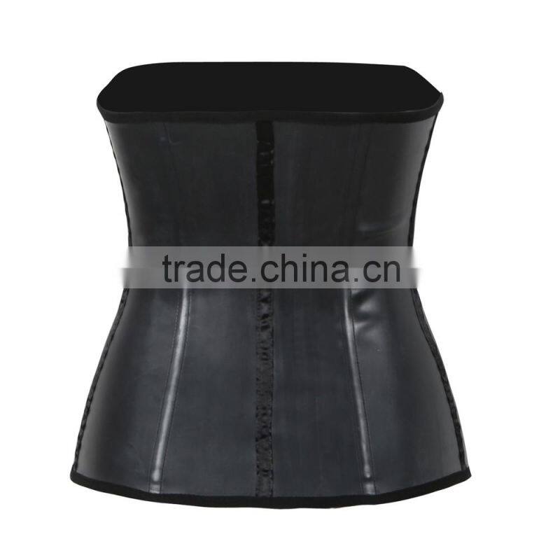 6 colors 9 steel boned women latex waist training corsets wholesale rubber corsets