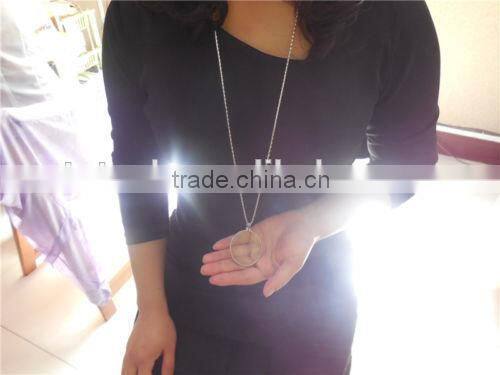 Silver and Gold 5X Magnifying Glass Pendant Necklace Magnifier