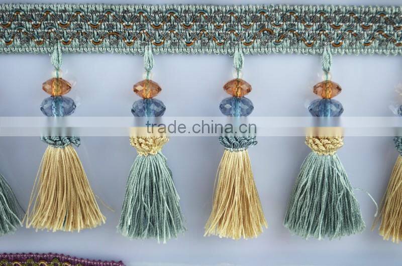 double color polyester curtain tassel fringe,tassels and trimmings