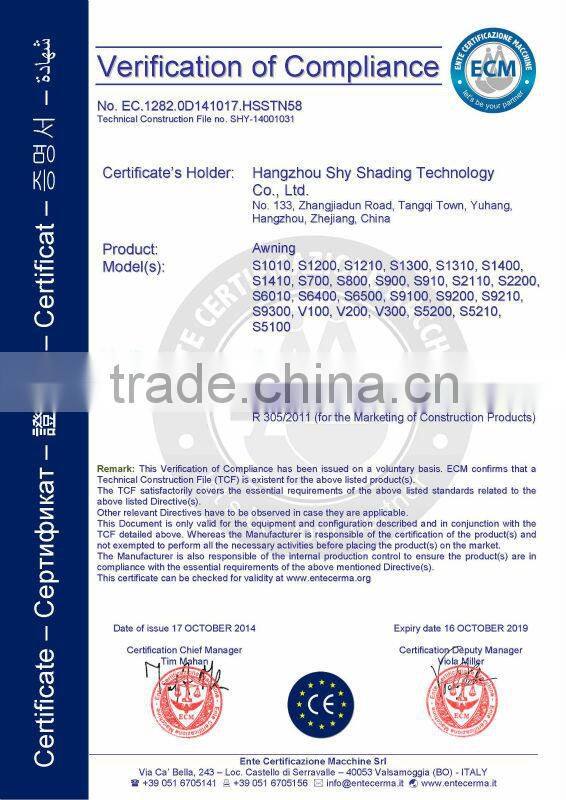 Retractable Awning with Rain Cover