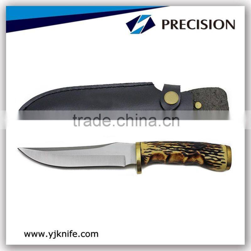 Fixed blade imitation bone handle wild hunting survival knife