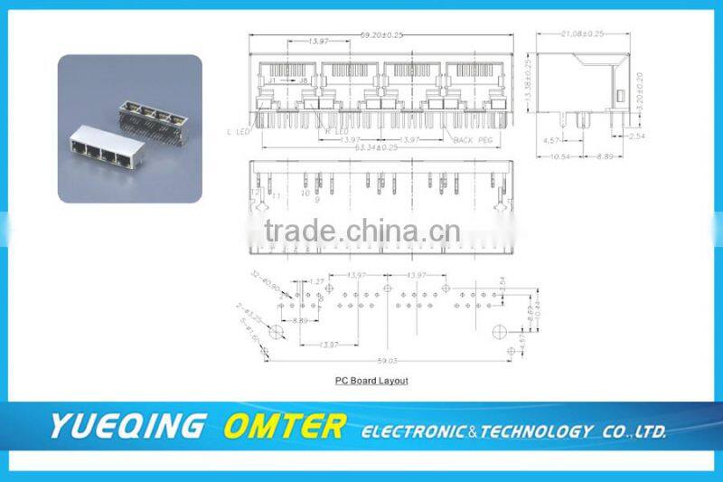 PCB TELEPHONE JACK RJ11 RJ45 6P4C 8P8C