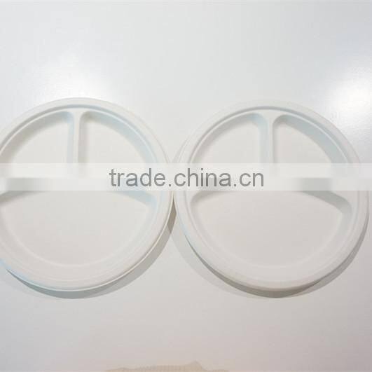 Biodegradable 9" 10" 3 Compartments Round Plate