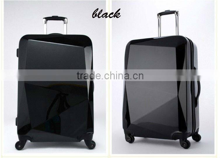 2014 china alibaba fashionable bag top-quality travel trolley luggage ,hot sale suitcase with hardshell and diamond shape