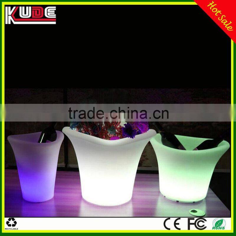 CE Approval Plastic Party Events Club Bar Used Illuminated LED plastic Ice Bucket for beer wine bottle