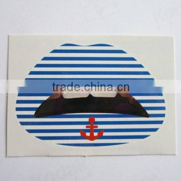 Hot sale zebra temporary lip tattoo sticker non toxic sexy lip sticker for girls manufacturer