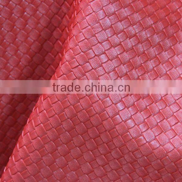 Weave embossed PVC upholstery leather fabric for sofa usage