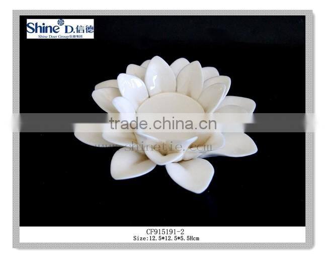 ceramic flower shaped t light candle holder ceramci lotus home decoration pieces craft