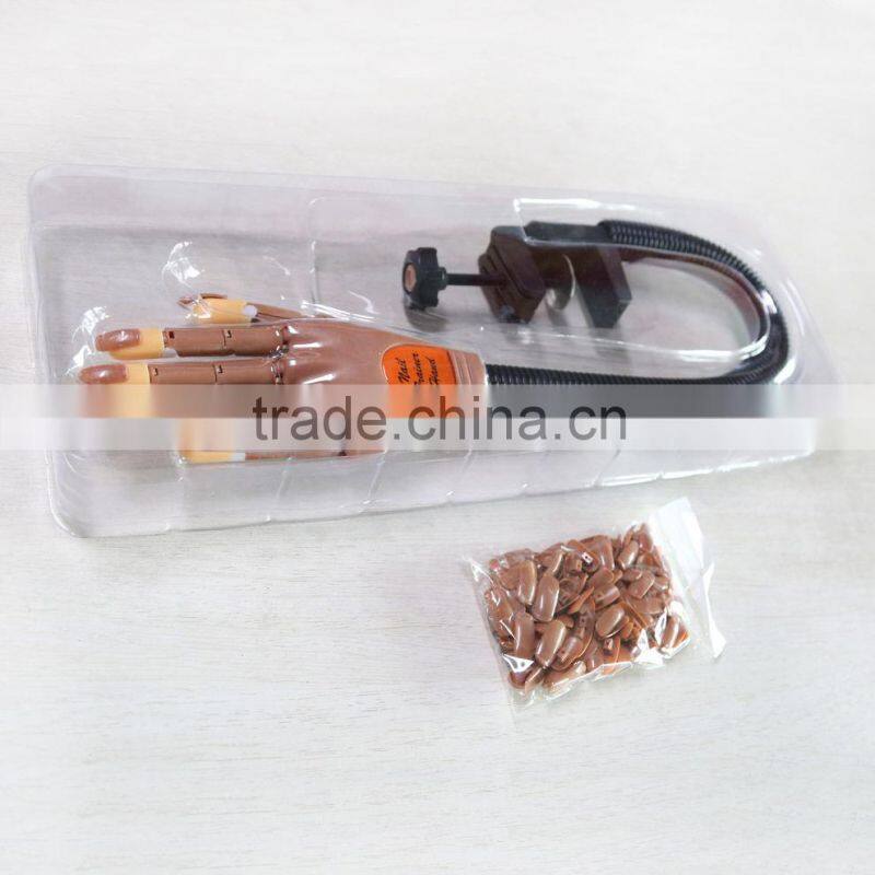 Jake recommendation JJ-03 artificial Movable joints acrylic fake nail trainer practice hand model for nail art manicure