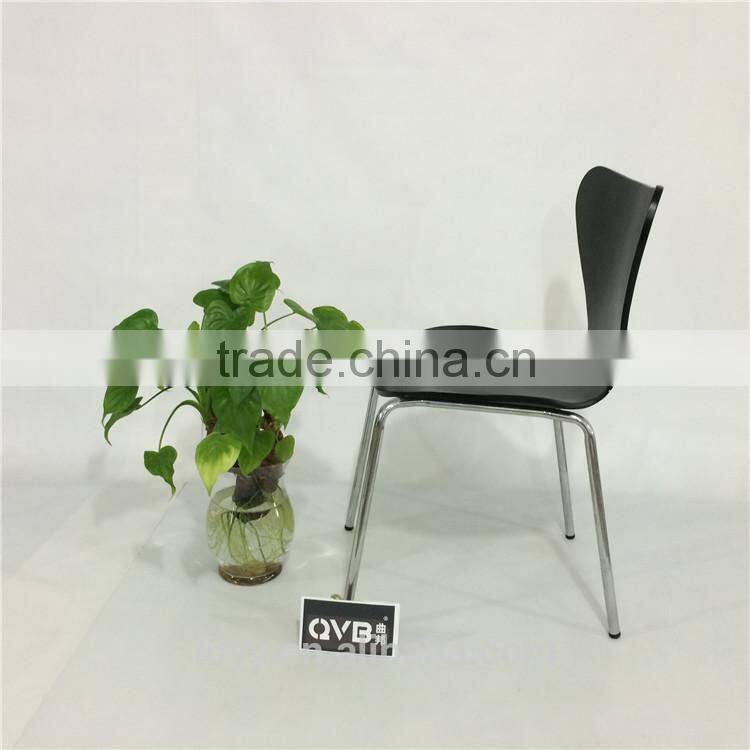 TDC-173 QVB JIANDE TONGDA BENTWOOD BEECH VENEER stackable METAL CHROME PLATED ARMREST OFFICE CHAIR