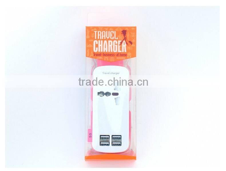 Universal 4 USB Charger Ports Power Strip With universal charfer ports with BS, UL CSA, European standard Power Strip