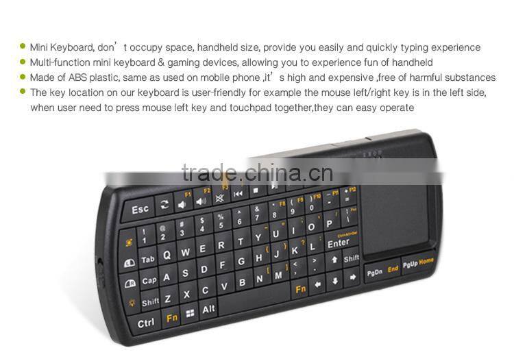 mini wireless mouse touchpad backlit bluetooth keyboard for smart tv