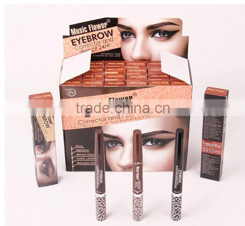 Music Flower Double-end Dye Eyebrow Cream 3 Colors Eyebrow Pencil Multifunction Longlasting Waterproof Eyebrow Extension Kit