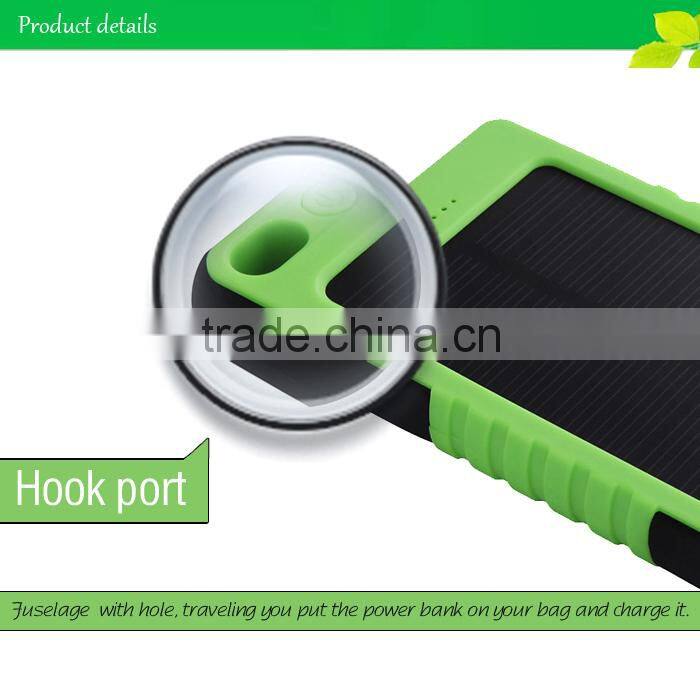 2015 solar power bank /cellphone battery chargers/backup charger 6000mah aa battery