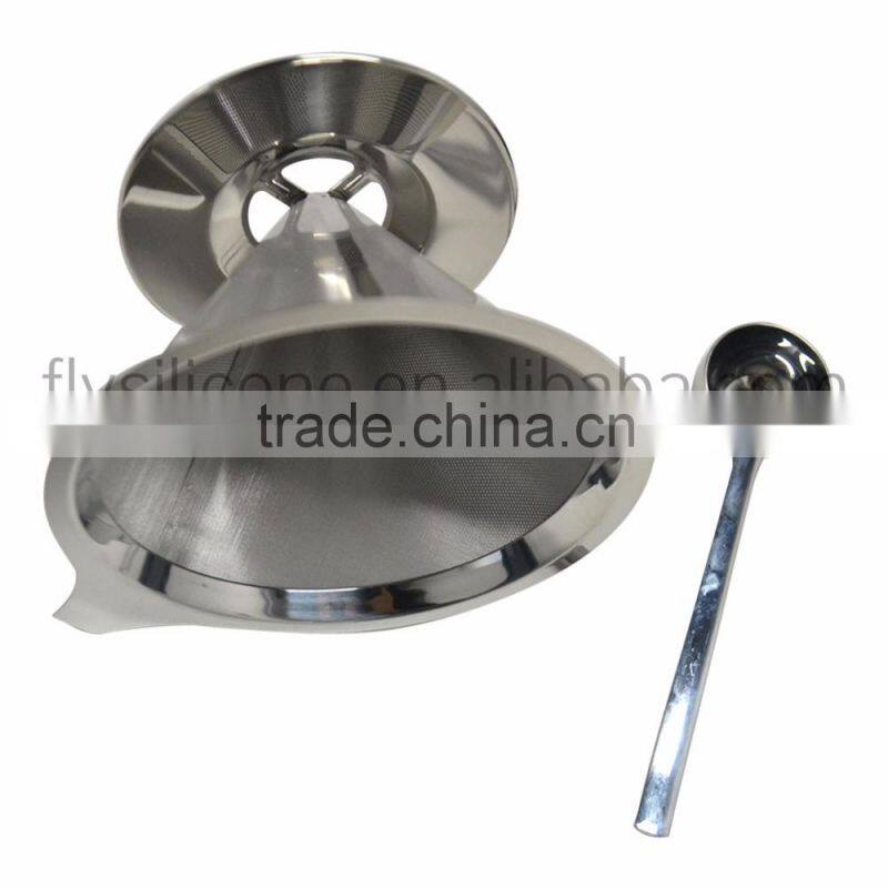 High quality vacuum 304 Stainless Steel Pour Over Coffee Filter