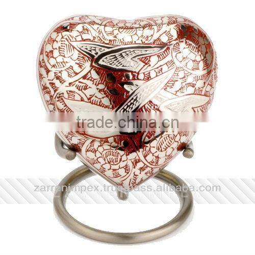 Paw Print Bronze 3" Brass Heart Urn