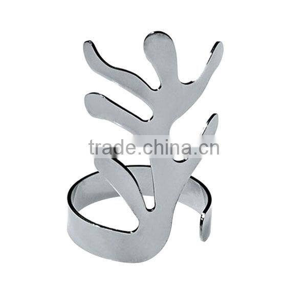 SRA0021 Fashion Mediterranean Red Coral Shaped Blank Engravable Napkin Ring Stainless Steel Napkin Ring