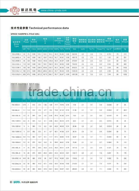 YE2 Series Compact Type 3 Phase Squirrel Cage Induction Motor