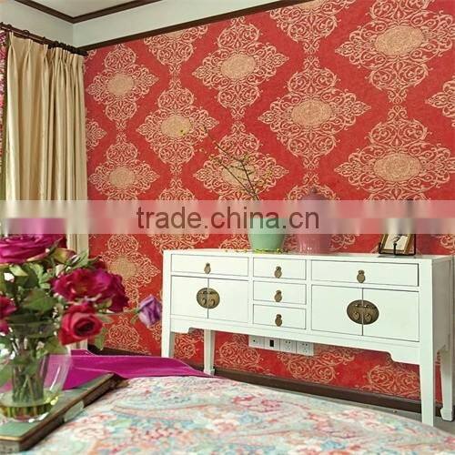 heaby european style wallpaper with damask design for home decoration