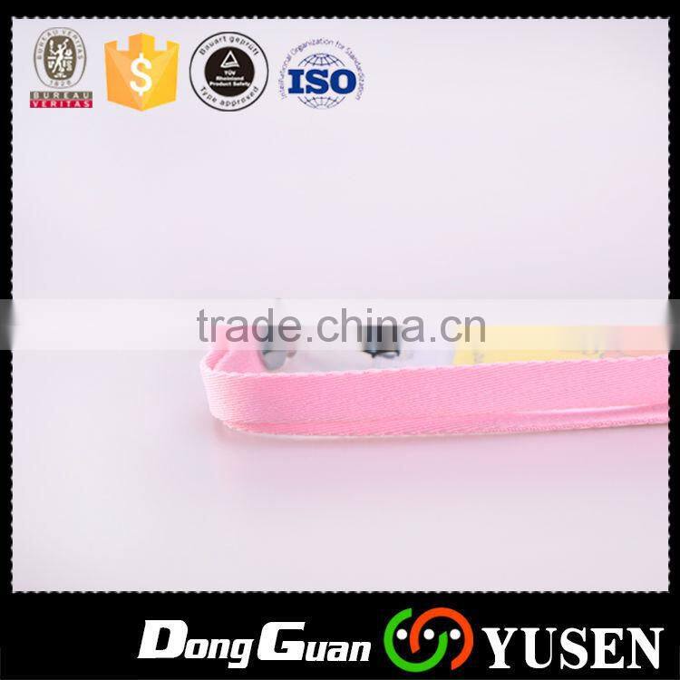 Cheap price high quality fashion hot selling pink lanyard with metal hook