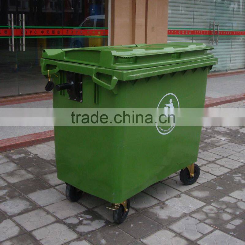660 liter plastic garbage trash bin
